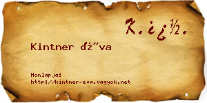 Kintner Éva névjegykártya